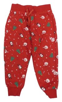 Červené tepláky se Santy a tučňáky Primark