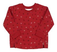 Červená mikina se srdíčky a korunkami Matalan