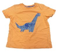 Oranžové melírované tričko s dinosaurem George