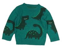 Modrozelený svetr s dinosaury George