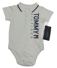 Bílé body s logem a límečkem zn. TOMMY HILFIGER