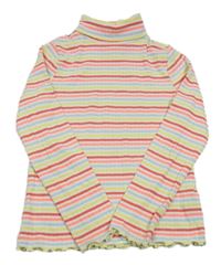 Bílo-barevný pruhovaný žebrovaný rolák M&S