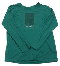 Tmavozelené triko s nápisy BLUE SEVEN