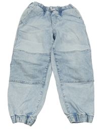 Světlemodré plísňové cuff jogger PULL ON telákové rifle H&M