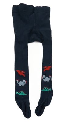 Tmavomodré punčocháče s dinosaury impidimpi