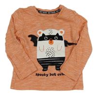 Oranžovo-bílé melírované triko s obrázkem C&A