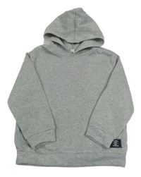 Šedá melírovaná mikina s nášivkou a kapucí SHEIN