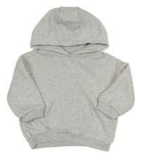 Světlešedá melírovaná teplá oversize mikina s kapsou a kapucí Matalan