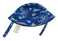 Nové - safírový šusťákový klobouk s mořskými živočichy Cath Kids
