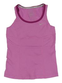 Tmavorůžovo-vínový funkční sportovní top s logem Nike