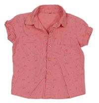 Růžová halenka s kytičkami 