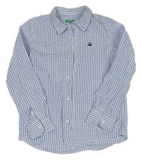 Bílo-modrá kostkovaná košile Benetton