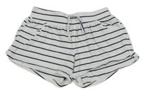 Bílo-tmavomodré pruhované kraťasy 