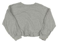 Šedá melírovaná podšitá crop mikina Next