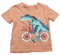 Oranžové tričko s dinosaurem C&A
