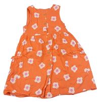 Oranžové květované propínací šaty George