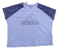 Světlefialové sportovní crop tričko s  logem zn. Adidas 
