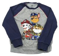 Šedo-tmavomodrá mikina s Paw Patrol s překlápěcími flitry C&A