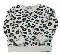 Světlešedá melírovaná mikina s leopardím vzorem Pep&Co
