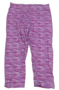 Fialovo-růžovo-vínové melírované capri legíny Primark