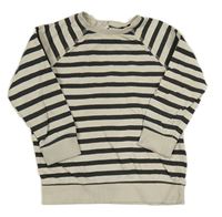 Béžovo-antracitová pruhovaná mikina H&M