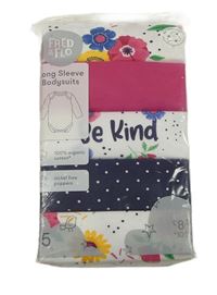 5x body - 3x bílé puntíkaté s květy + fuchsiové + tmavomodré puntíkaté F&F