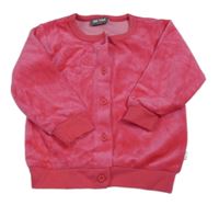 Tmavorůžová sametová propínací mikina