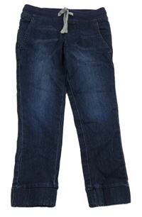 Tmavomodré cuff rifle s úpletovým pasem Alive