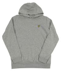 Šedá melírovaná mikina s nášivkou a kapucí Lyle&Scott