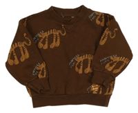 Hnědá mikina s tygry