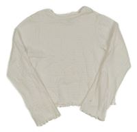 Bílé žebrované crop triko M&S