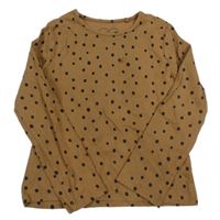 Hnědé puntíkaté žebrované triko Next