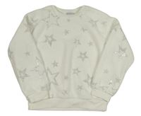 Bílá chlupatá mikina s hvězdami Primark