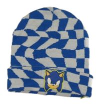 Modro-bílá kostkovaná čepice se Sonicem H&M