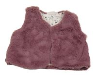 Starorůžová kožešinová podšitá vesta Liegelind