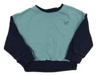 Modro-tmavomodrá mikina s výšivkou