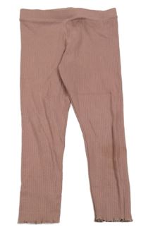 Starorůžové žebrované legíny Primark