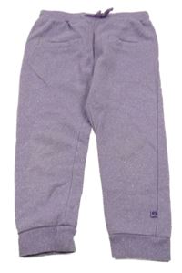 Levandulové třpytivé tepláky