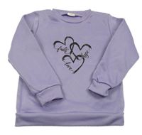 Levandulová mikina se srdíčky