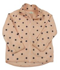 Růžová puntíkatá fleecová propínací mikina F&F