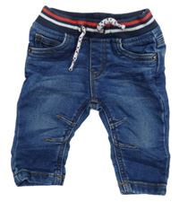 Modré teplákové rifle s úpletovým pasem C&A