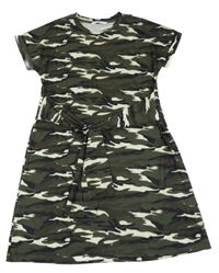 Army šaty s páskem Shein