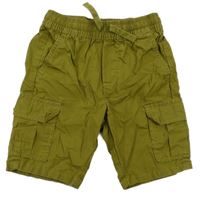 Khaki plátěné cargo kraťasy H&M
