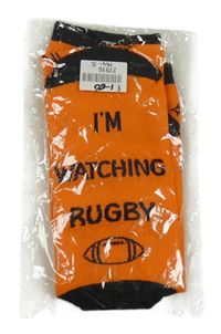 Nové - Oranžové ponožky s rugby motivem