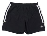 Černé šusťákové funkční kraťasy s logem Adidas