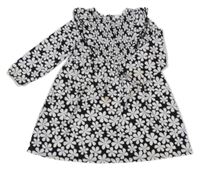 Černo-bílo-modré květované šaty Primark