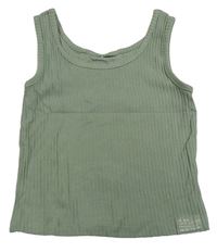 Khaki žebrovaný crop top George