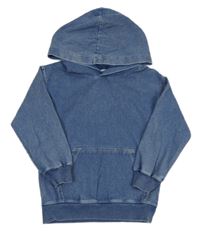 Modrá mikina riflového vzhledu s kapucí H&M