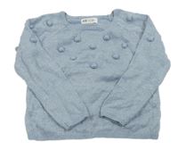 Modrý třpytivý svetr s 3D puntíky H&M