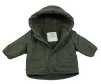 Khaki šusťáková prošívaná zateplená bunda s kapucí George